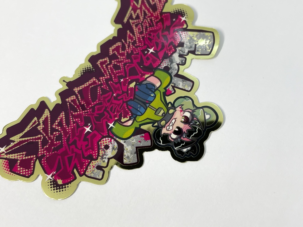 ステッカー:FuxxYou薄給激務【ゴールド】