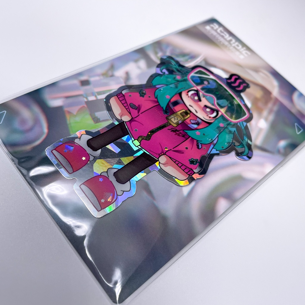 ステッカー:おこの子【ピンク/ホロ】