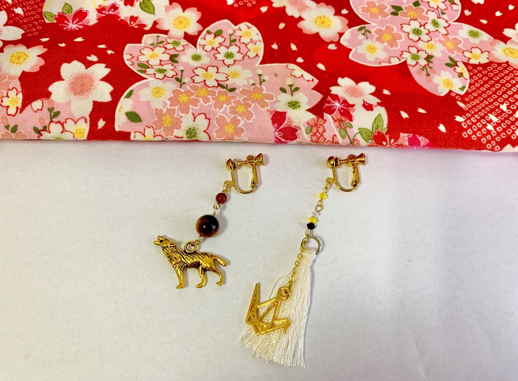 大倶利伽羅と鶴丸のイヤリングセット