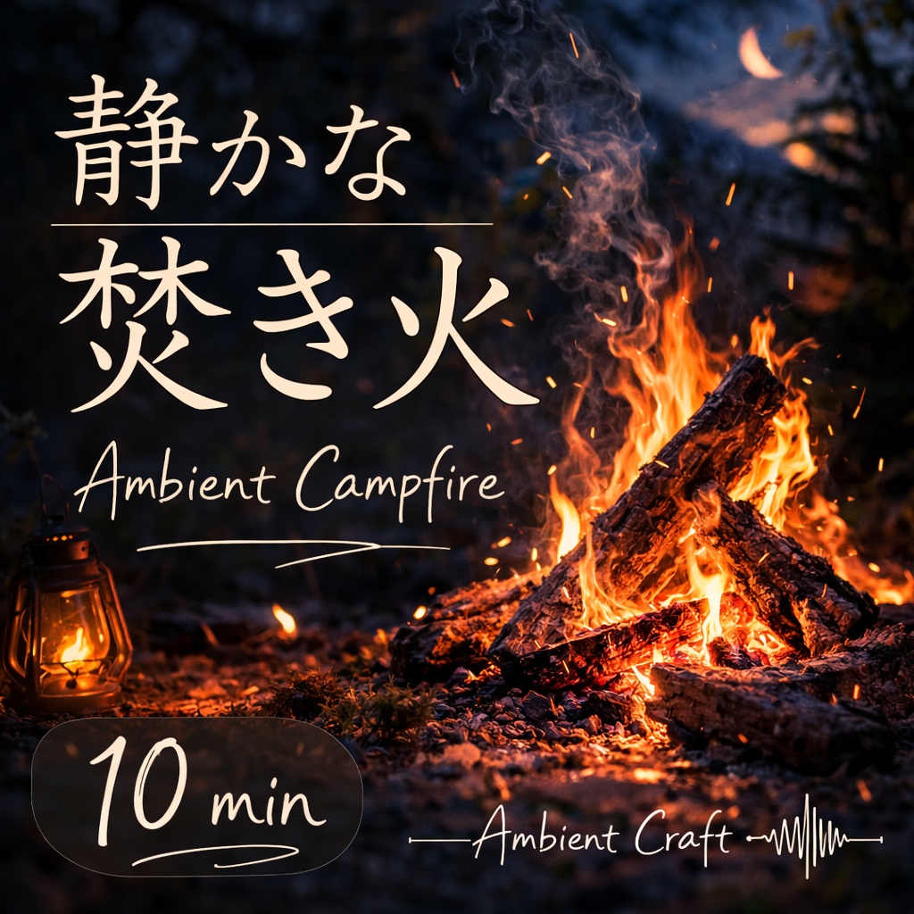 静かな焚き火の音（10分）｜焚き火環境音・自然音・作業用BGM・睡眠用・アンビエント