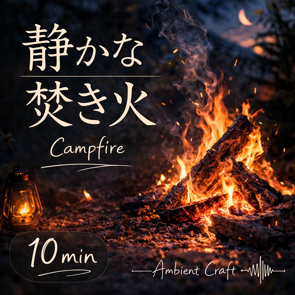 静かな焚き火の音(10分)|焚き火環境音・自然音・作業用BGM・睡眠用・アンビエント