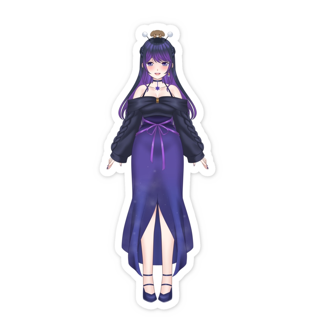 よるねるかステッカーノーマルお衣装