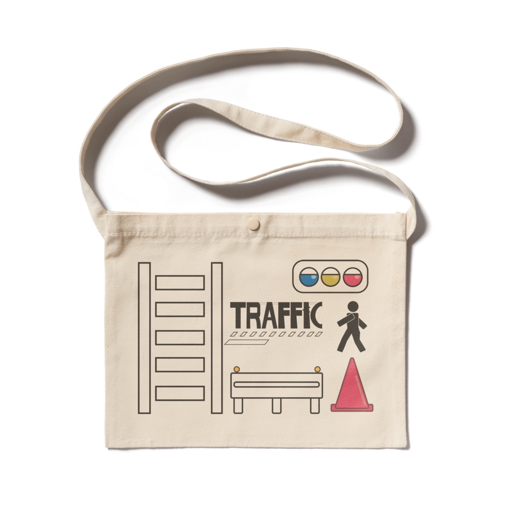 交通標識モチーフのサコッシュ/TRAFFIC デザイン