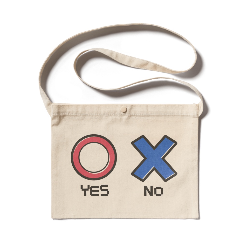 おもしろサコッシュ/○×(YES NO)デザイン/軽量ショルダー