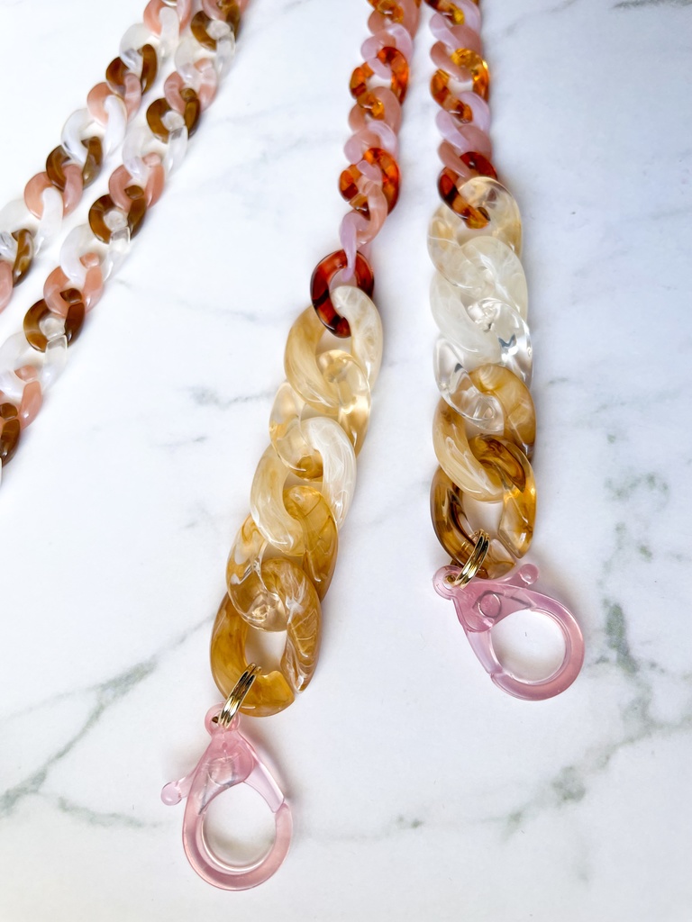 マスクチェーン(pink&brown)