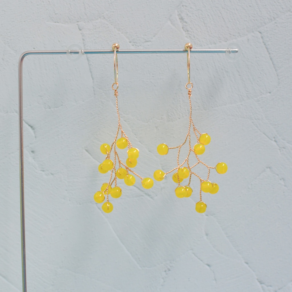 ★菜の花イヤリング