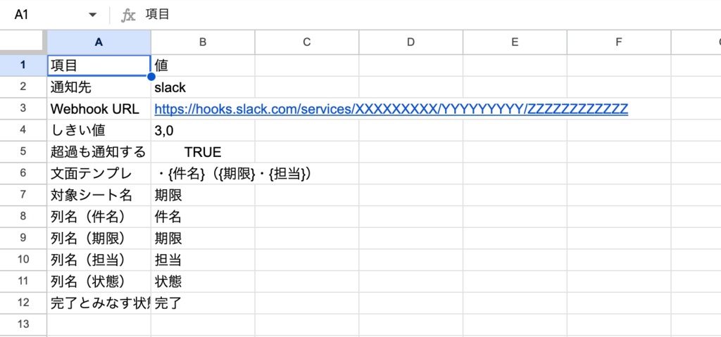期限アラート GAS キット ── スプレッドシートの期限を、毎朝 Slack に 1 通で
