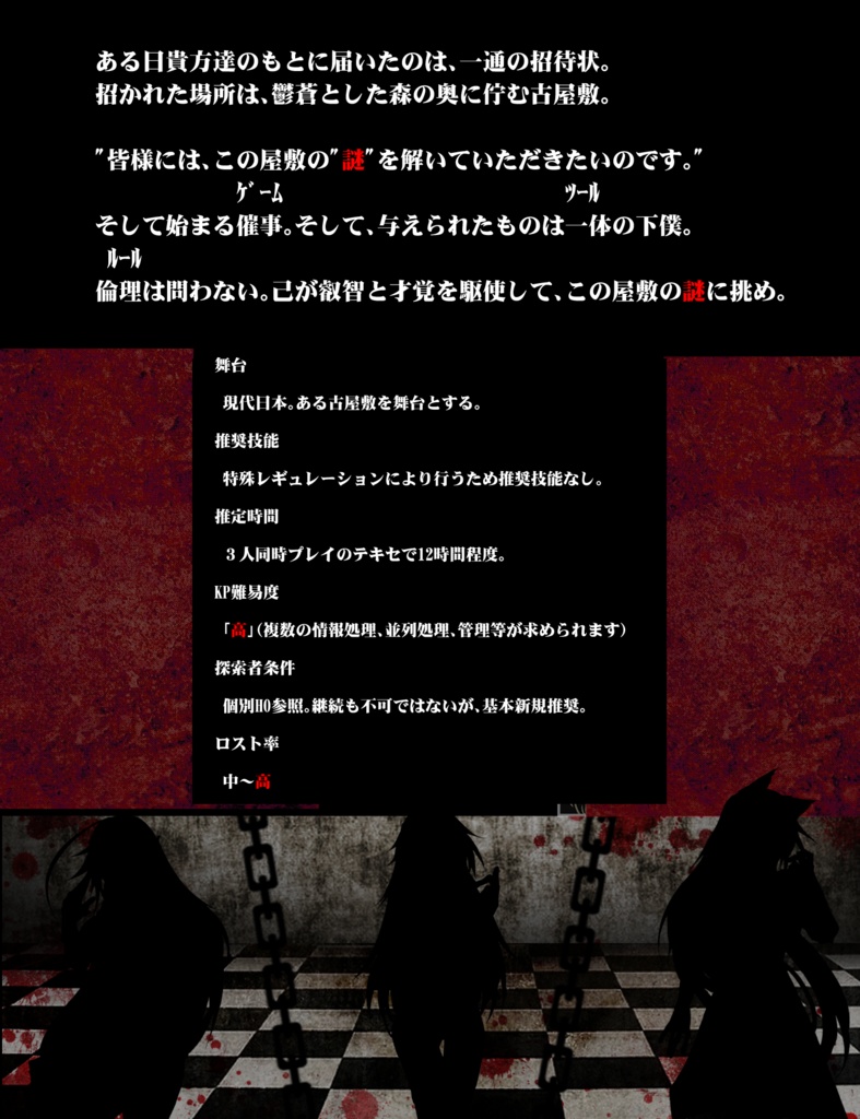 【無料】 CoCシナリオ「ファンサービスは貴方のために」