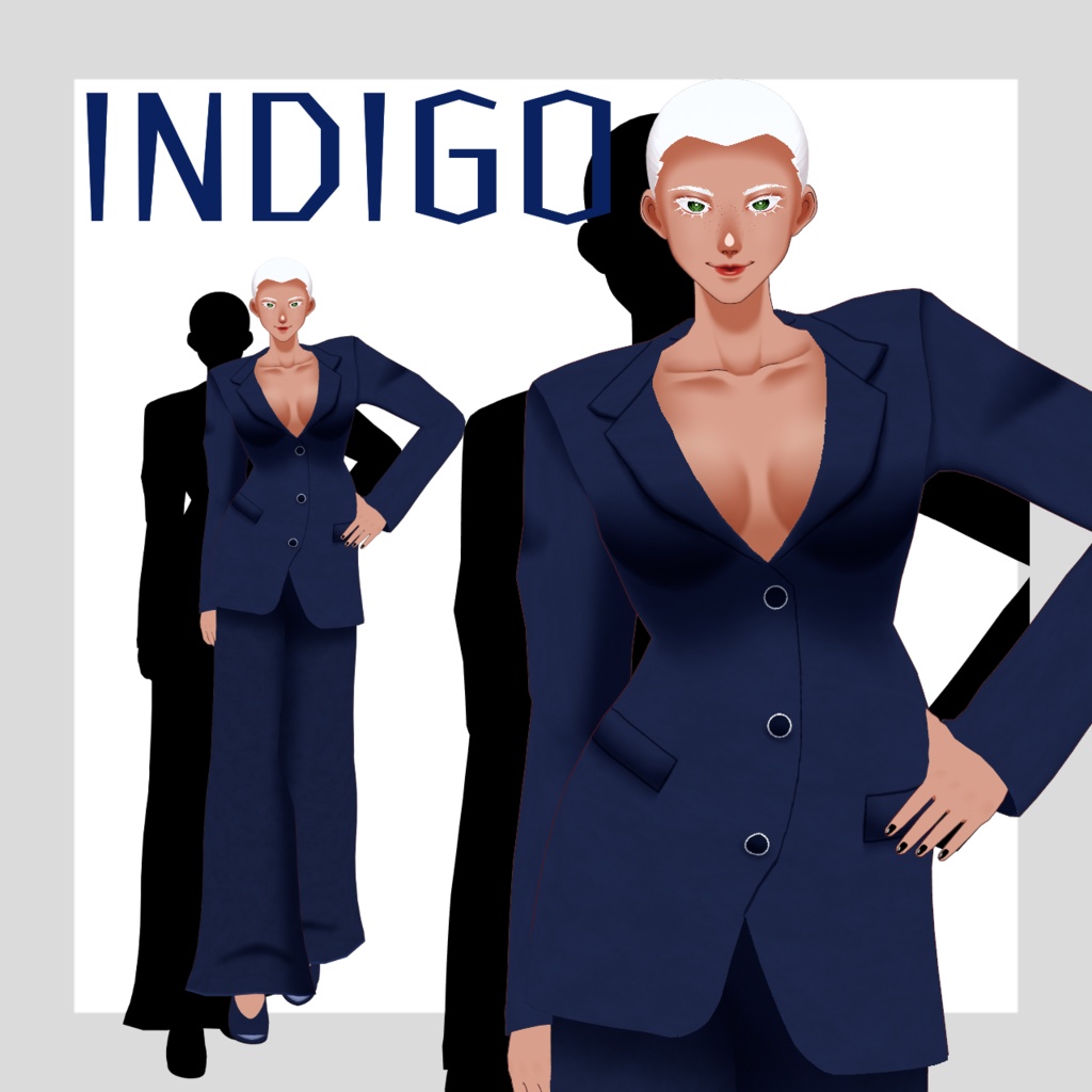 【Vroid】INDIGO／オリジナルVroid女性モデル - 義体屋・若榴工房 - 2/2