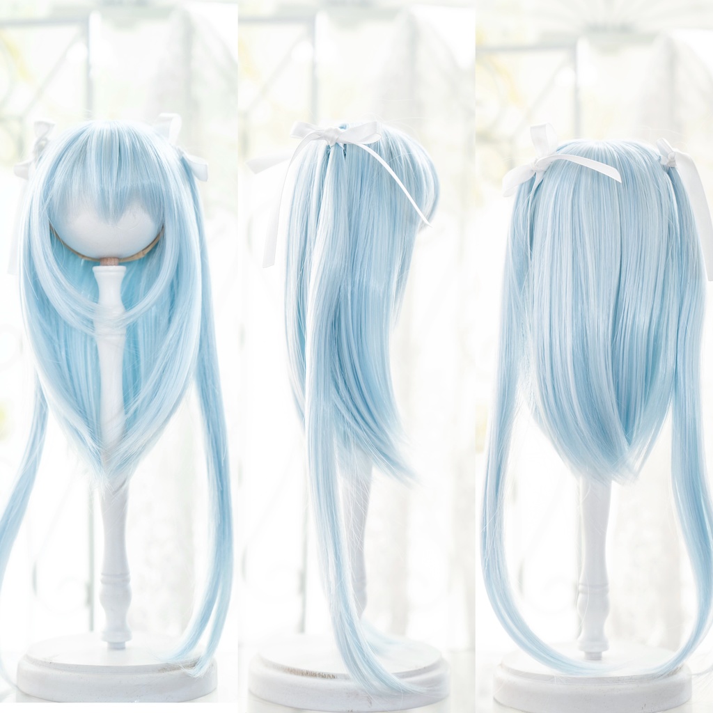 【8-9inch ドールウィッグ】シャギーツーサイドアップ 耐熱ウィッグ