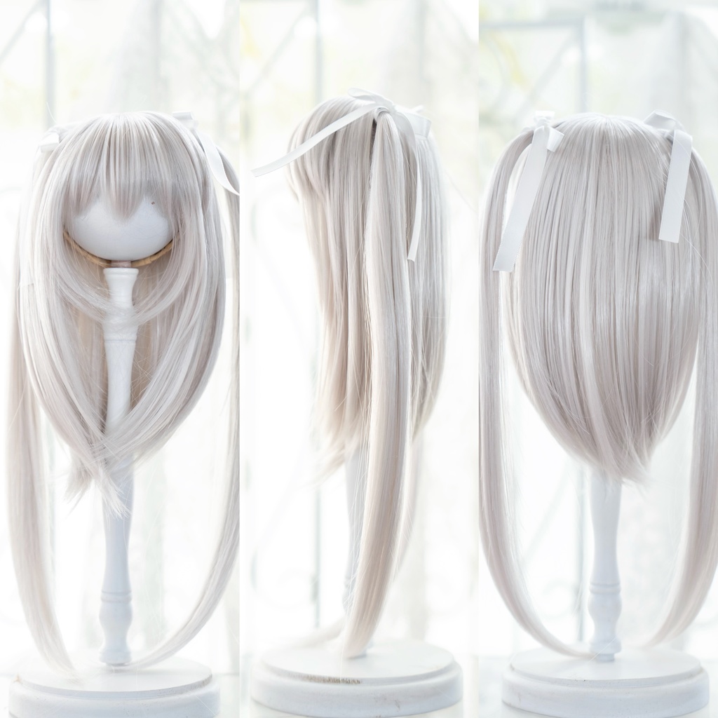 【8-9inch ドールウィッグ】シャギーツーサイドアップ 耐熱ウィッグ