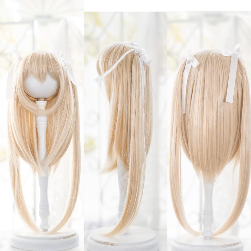 【8-9inch ドールウィッグ】シャギーツーサイドアップ 耐熱ウィッグ