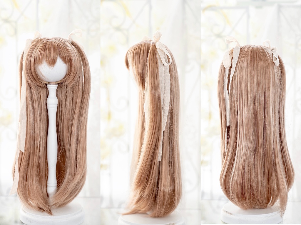 【8-9inch ドールウィッグ】インナーカラーハーフツイン 耐熱ウィッグ