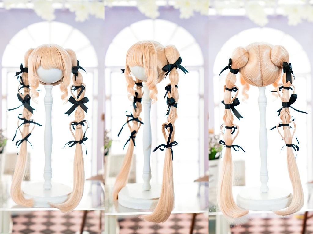 (8月通販会)【8-9inch 造形ウィッグ】「リボンまみれハートツインテール」