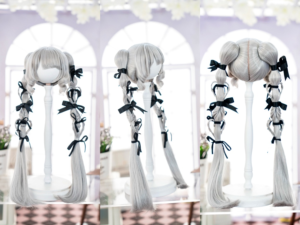 (8月通販会)【8-9inch 造形ウィッグ】「リボンまみれハートツインテール」