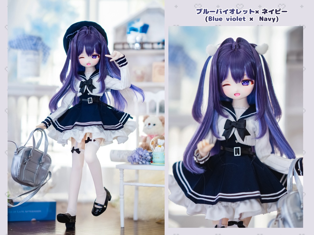 *受注* (3月通販会)【8-9inch 造形ウィッグ】「インナーカラーハーフツイン」