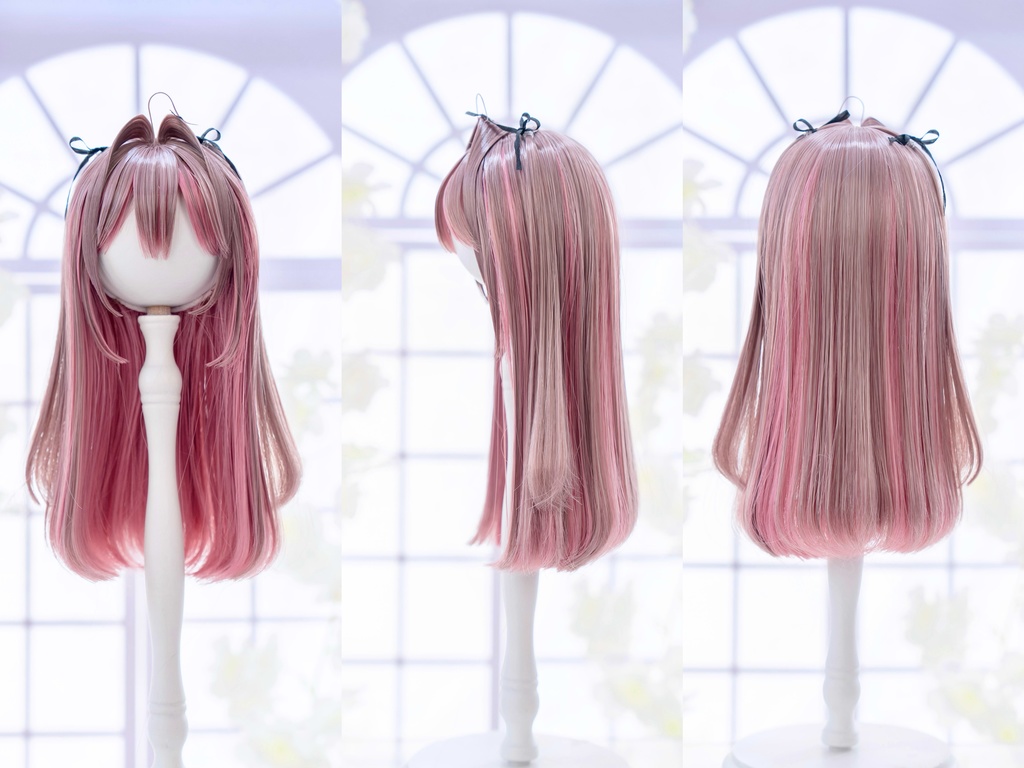 (11月通販会)【8-9inch 造形ウィッグ】「アホ毛インナーカラーハーフツイン」