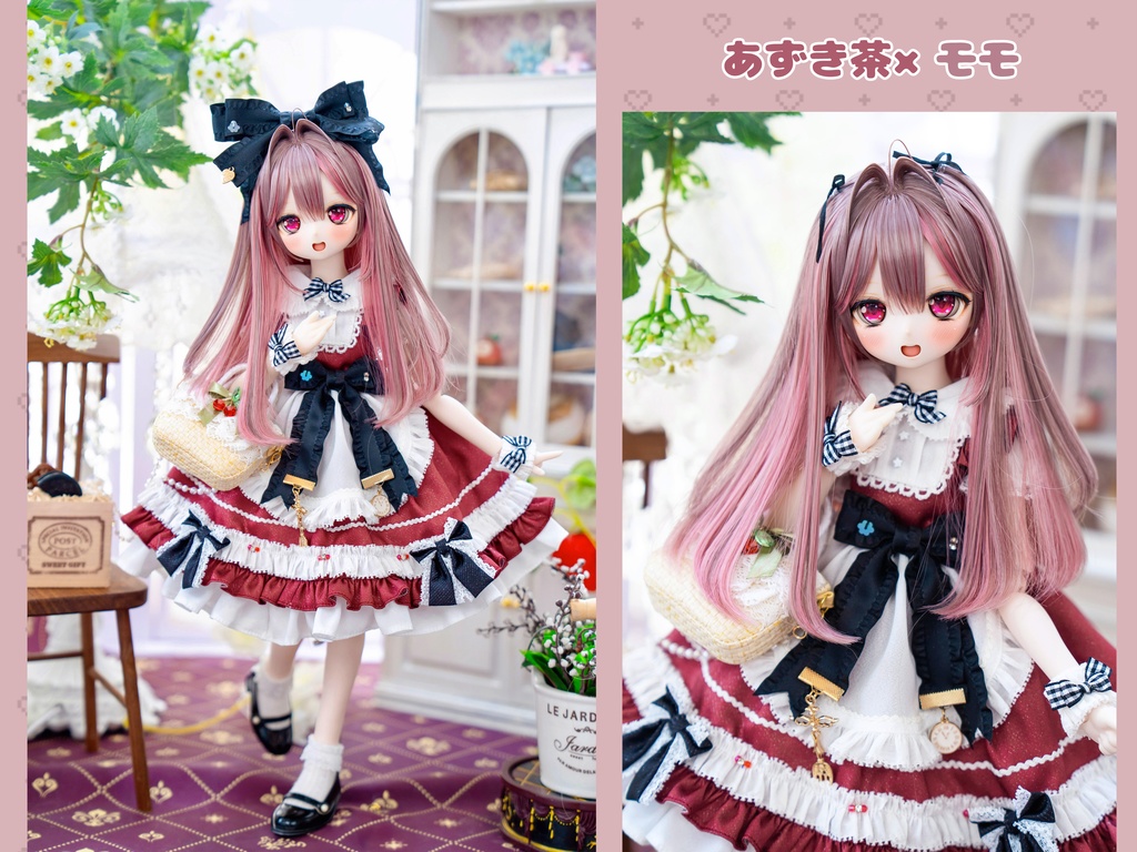 (11月通販会)【8-9inch 造形ウィッグ】「アホ毛インナーカラーハーフツイン」