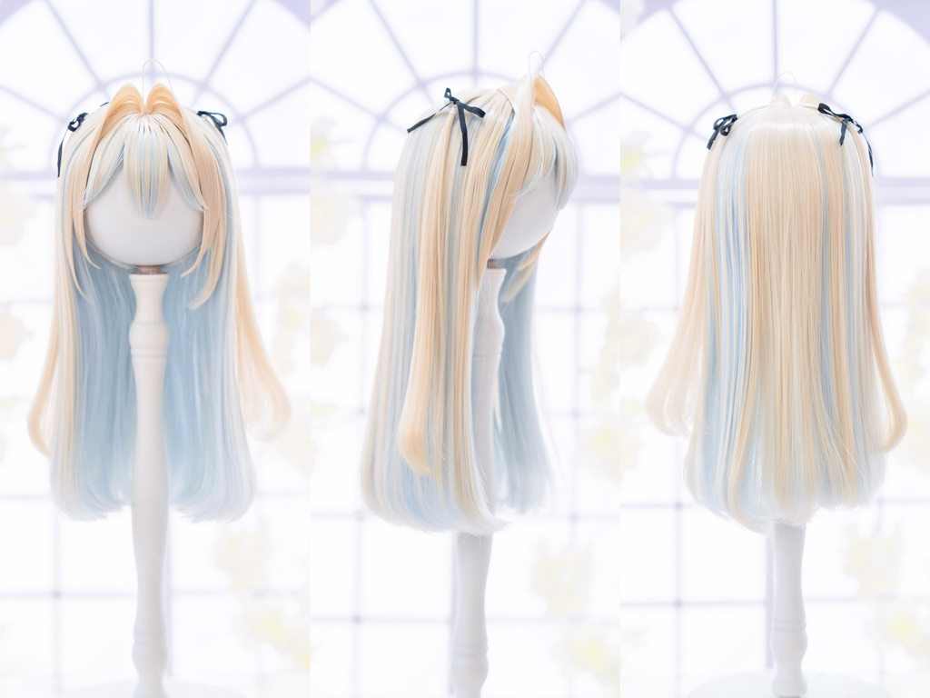 (11月通販会)【8-9inch 造形ウィッグ】「アホ毛インナーカラーハーフツイン」