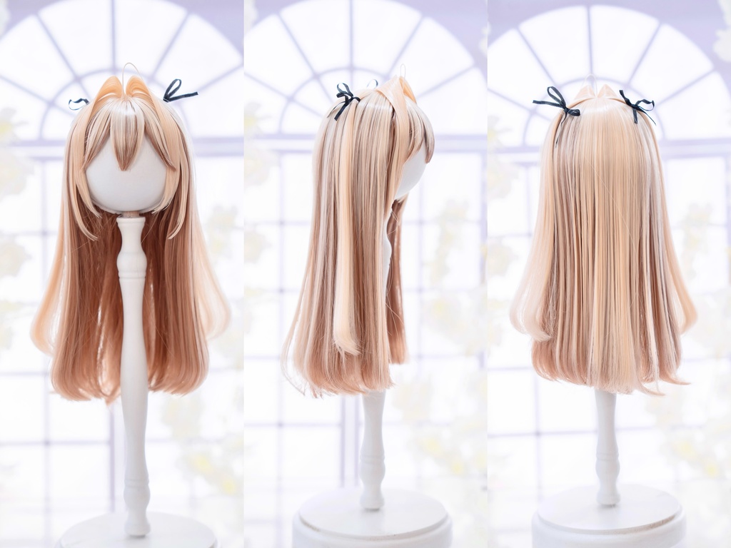 (11月通販会)【8-9inch 造形ウィッグ】「アホ毛インナーカラーハーフツイン」