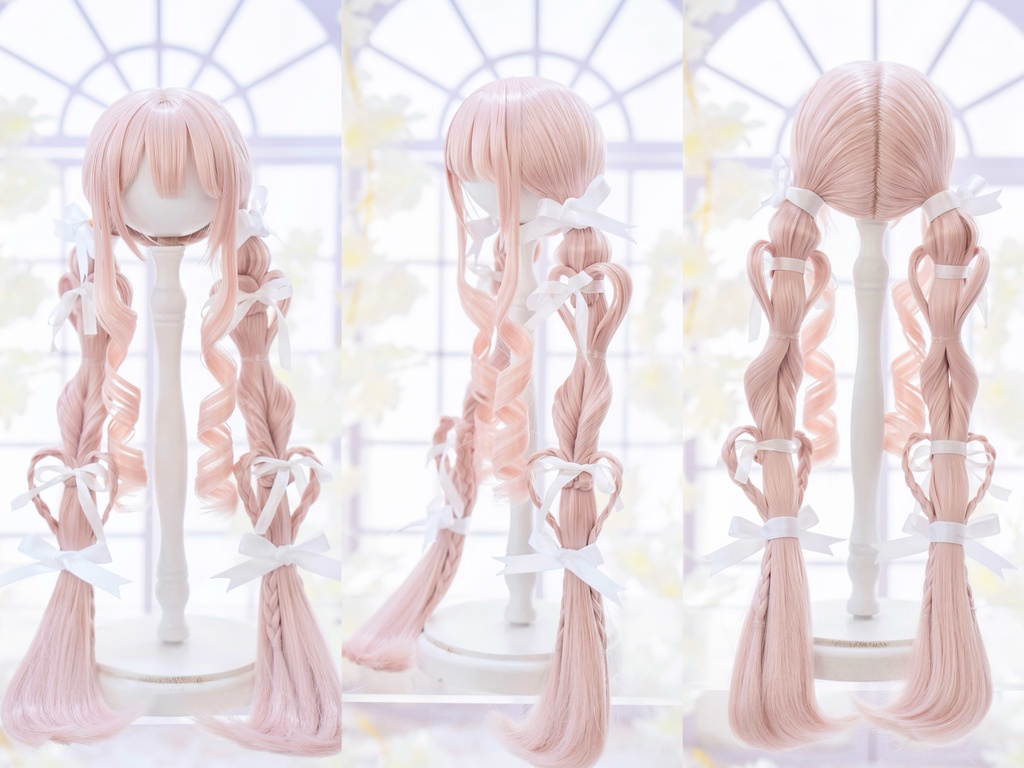 (8月通販会)*受注*【8-9inch 造形ウィッグ】「リボンまみれハートローツイン」