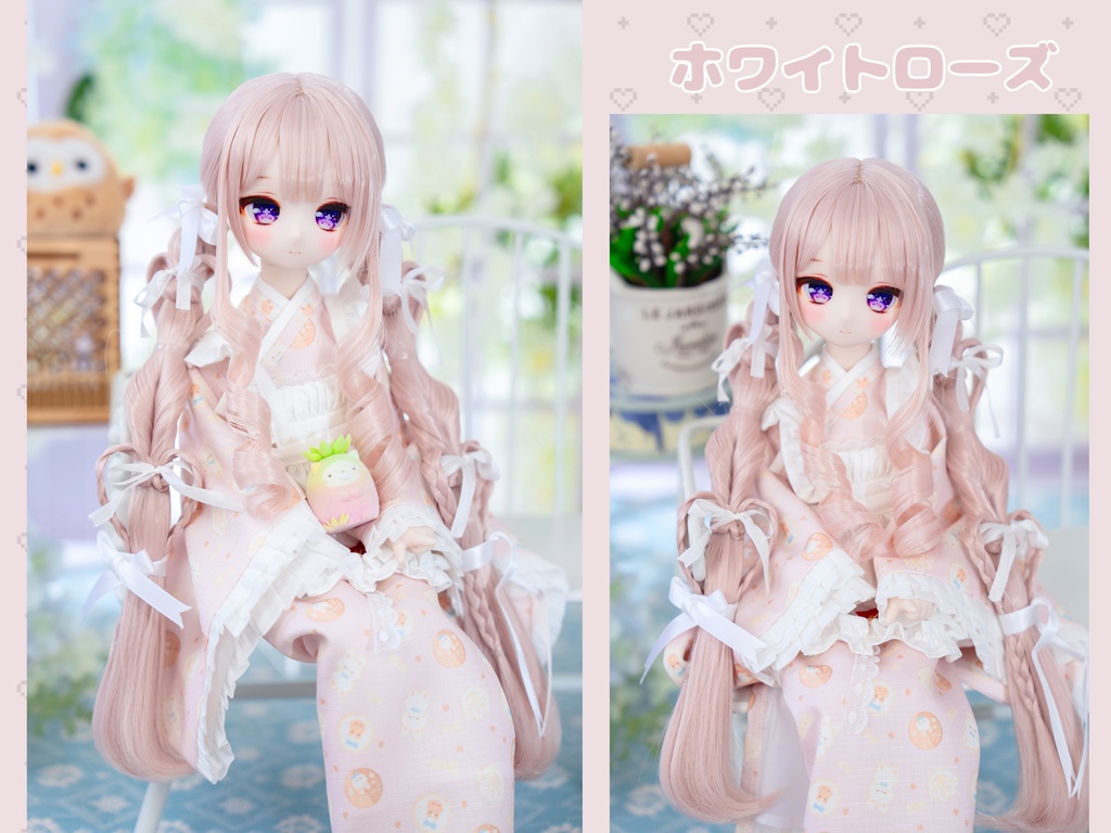 (8月通販会)*受注*【8-9inch 造形ウィッグ】「リボンまみれハートローツイン」