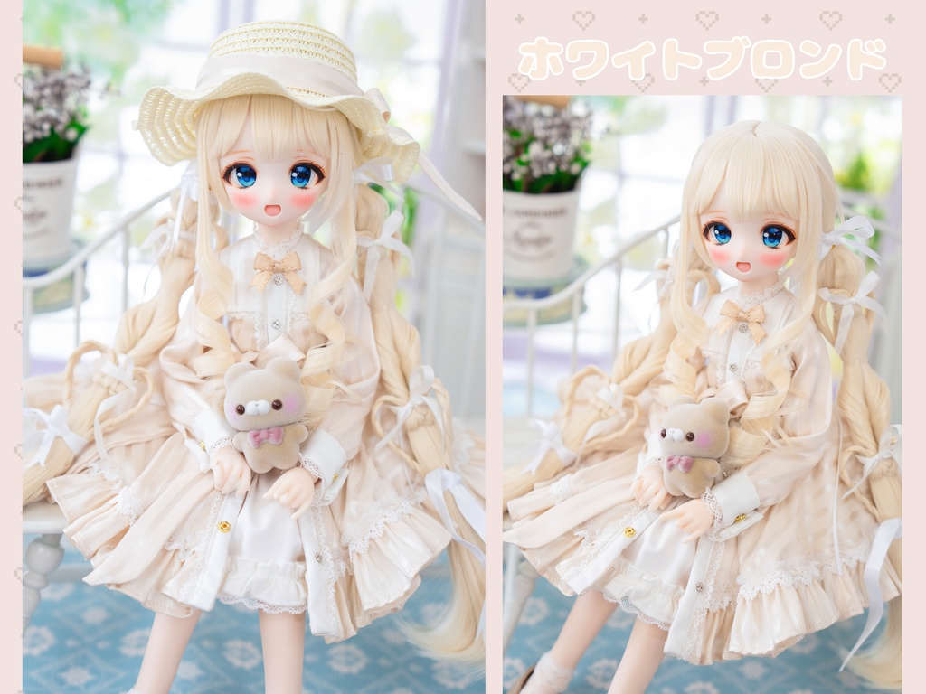 (8月通販会)*受注*【8-9inch 造形ウィッグ】「リボンまみれハートローツイン」