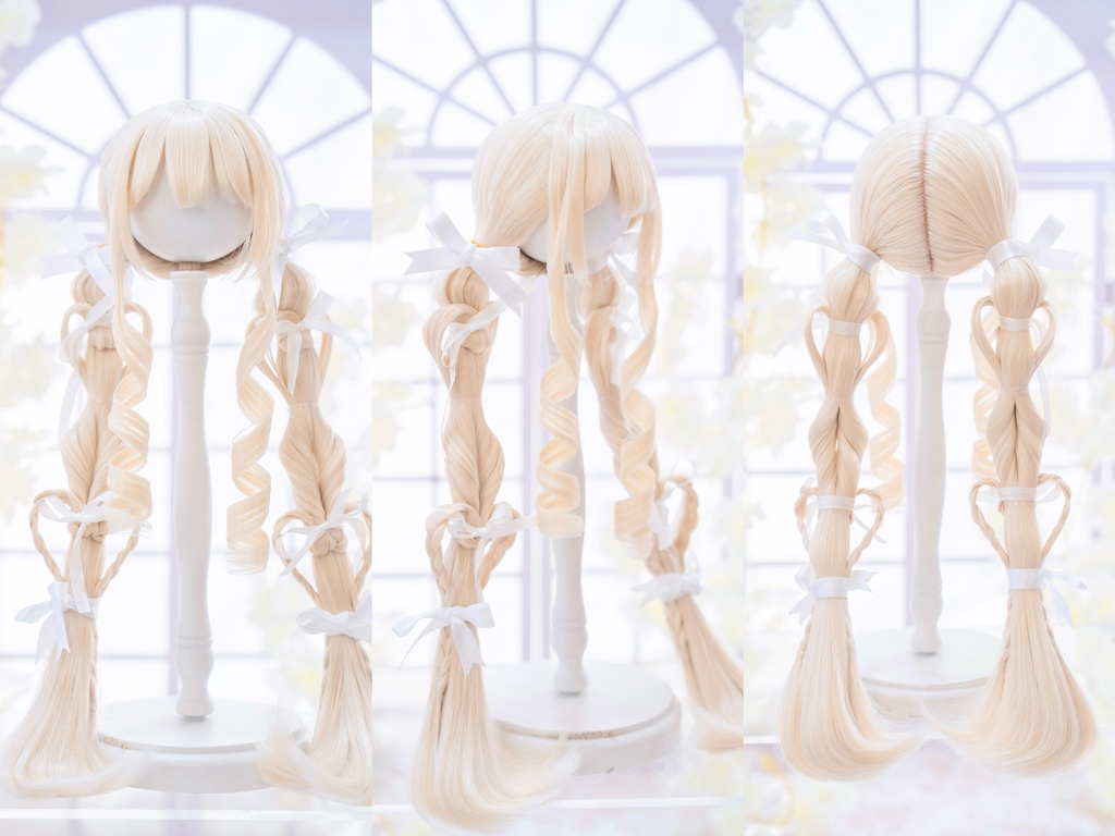 (8月通販会)*受注*【8-9inch 造形ウィッグ】「リボンまみれハートローツイン」