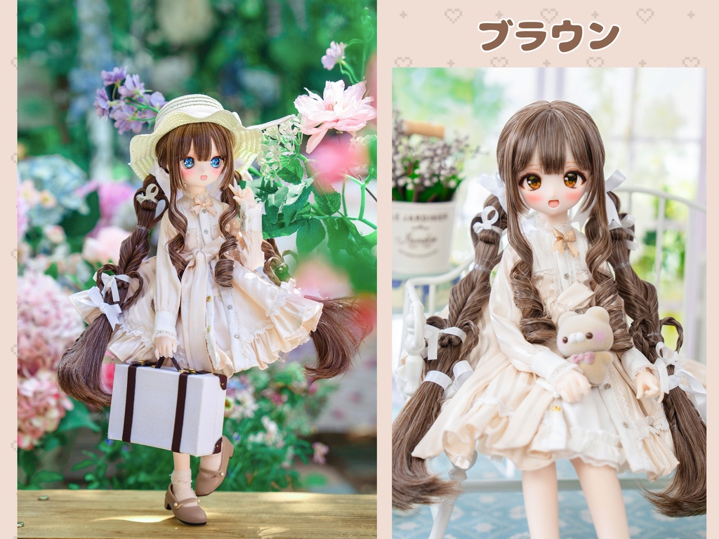 (8月通販会)*受注*【8-9inch 造形ウィッグ】「リボンまみれハートローツイン」