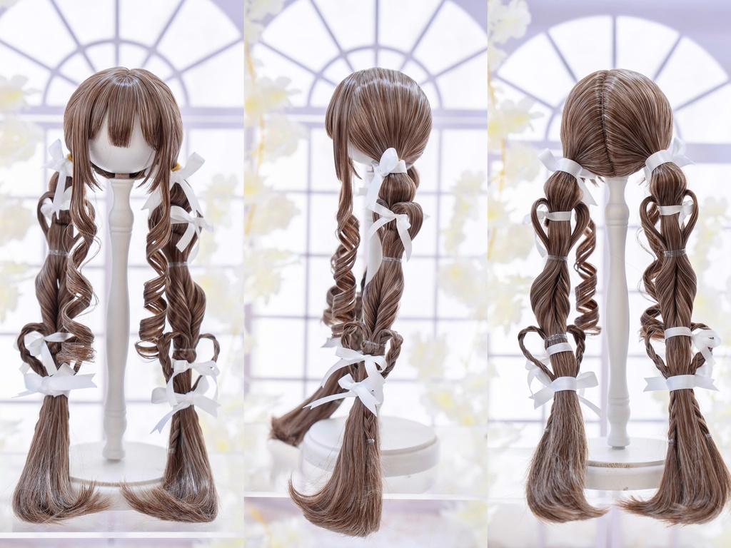 (8月通販会)*受注*【8-9inch 造形ウィッグ】「リボンまみれハートローツイン」