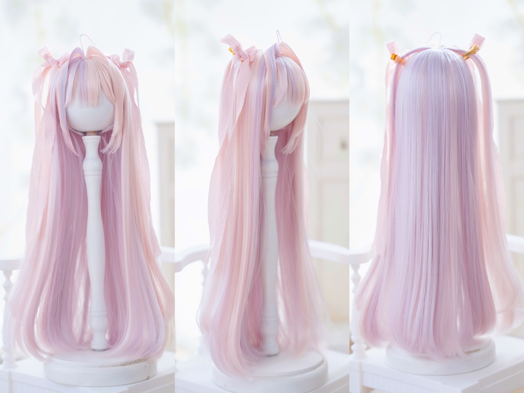 *受注* (12月通販会)【8-9inch 造形ウィッグ】「アホ毛ツートーンハーフツインロング+」