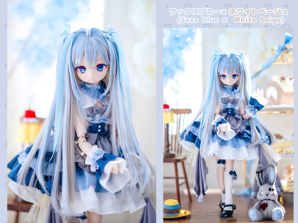 *受注* (12月通販会)【8-9inch 造形ウィッグ】「インナーカラーハーフツインロング+」