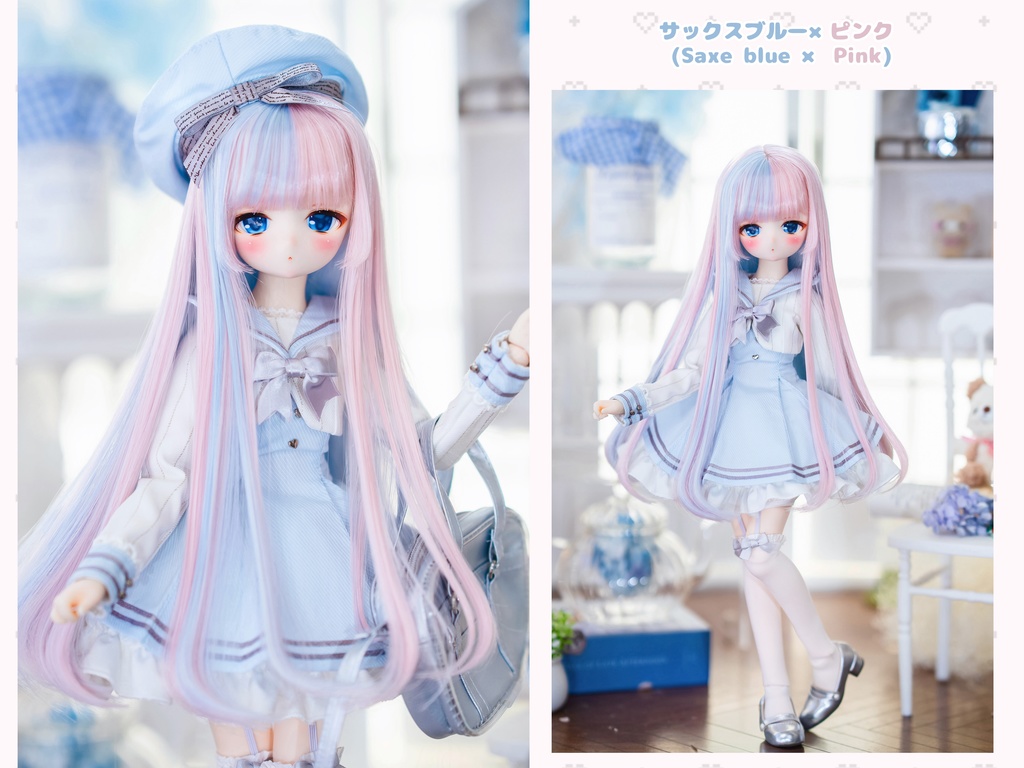 *受注* (3月通販会)【8-9inch 造形ウィッグ】「ツートーン姫カットロング+」