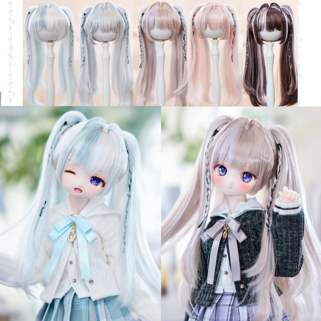 *受注*（9月通販会）【8-9inch 造形ウィッグ】「リボン三つ編み入りインテークツイン」