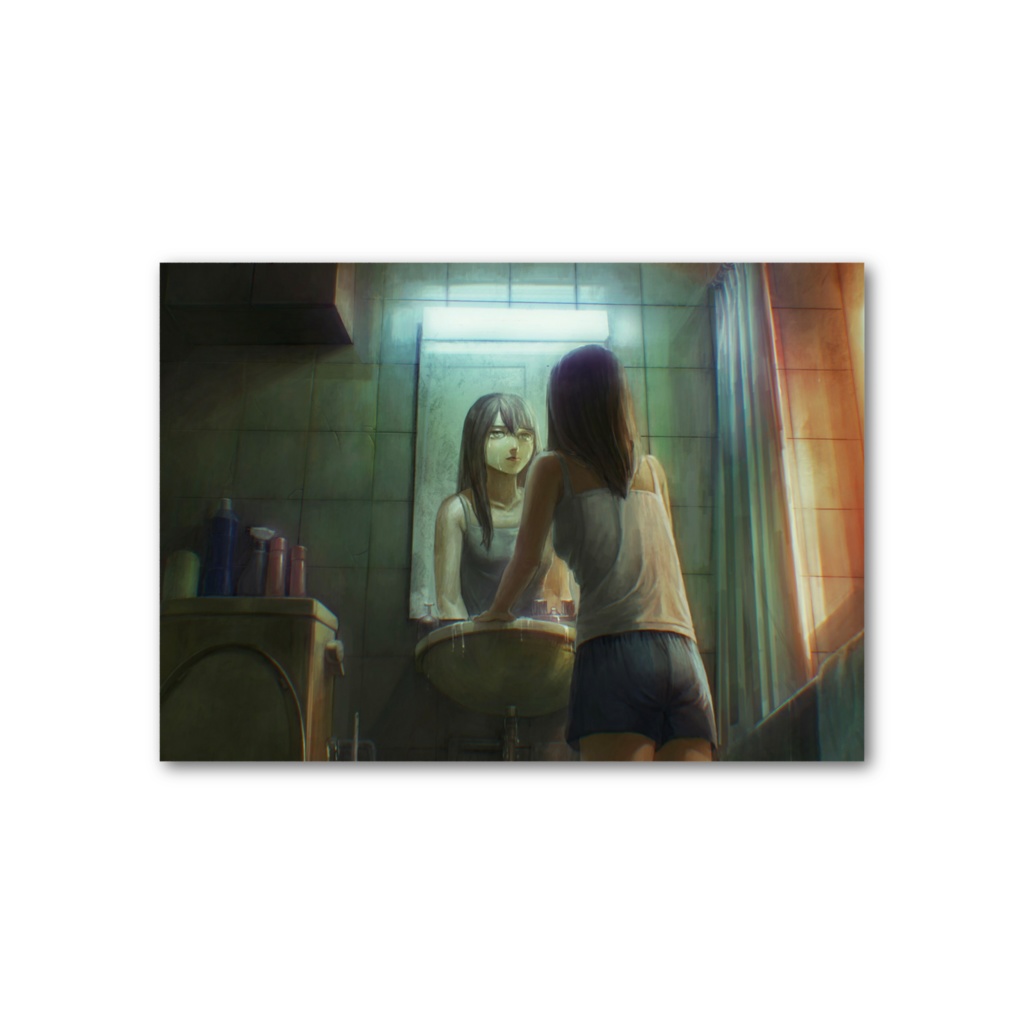 鏡がテーマのフォト風カード