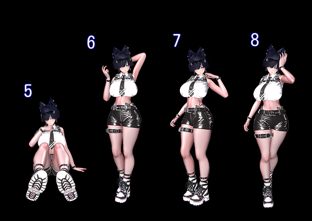 【VRC・Unity撮影向けポーズ集】~Chouettepose~ Ver.1 12種