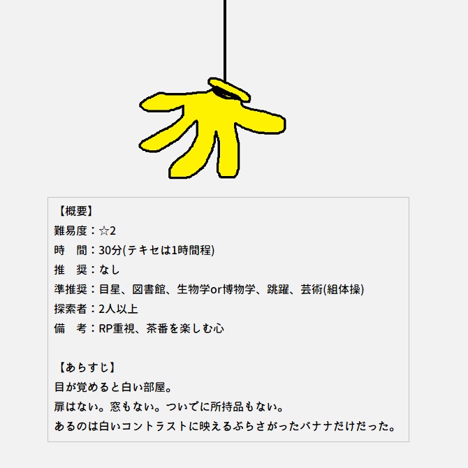 【CoCシナリオ】バナナがぶらさがってる部屋