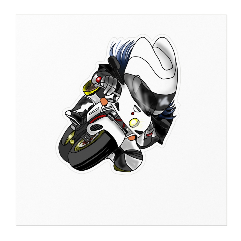 走り屋バイク女子キーステッカー