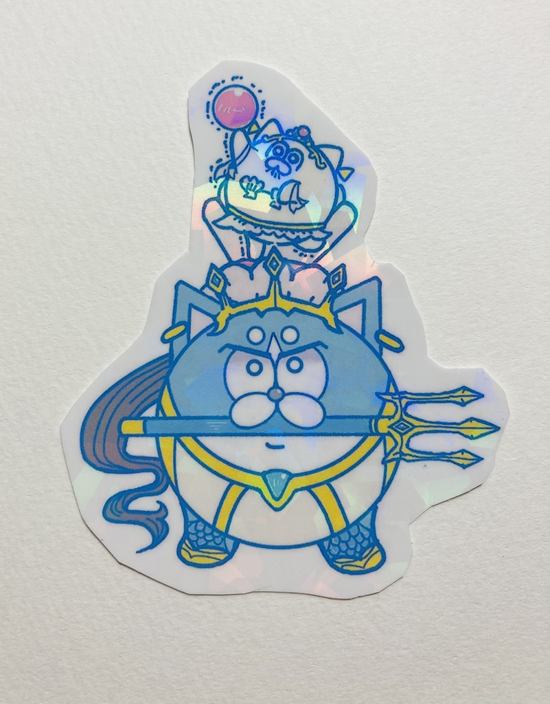 手塗りポストカード・ホログラムステッカーセット 藍松&桃松 アフチワ&ポセハス