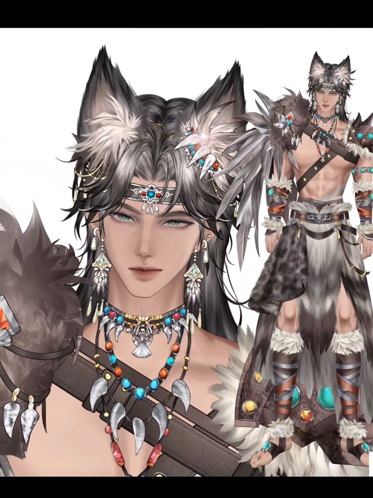 【汎用モデル】褐色肌 部族少年 腹筋 Live2Dモデル VTubeStudio対応 / 商用利用可 Premade Vtuber Avatar Tanned Anime Boy Model Tribal Outfit Wild Fantasy Style