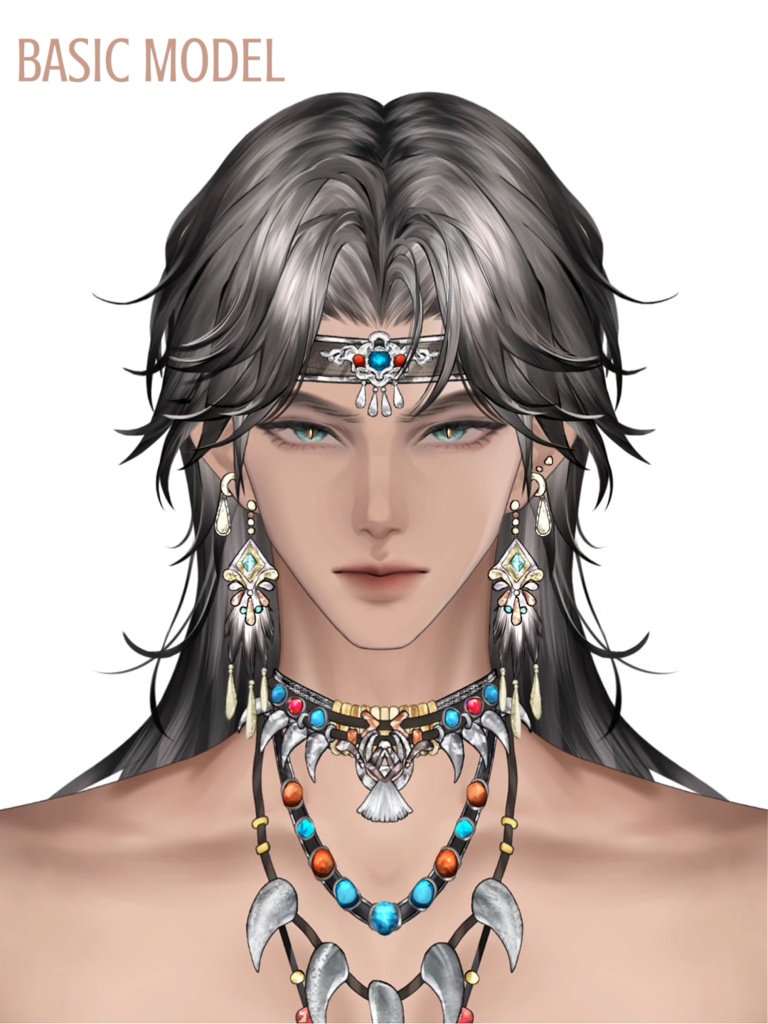 【汎用モデル】褐色肌 部族少年 腹筋 Live2Dモデル VTubeStudio対応 / 商用利用可 Premade Vtuber Avatar Tanned Anime Boy Model Tribal Outfit Wild Fantasy Style