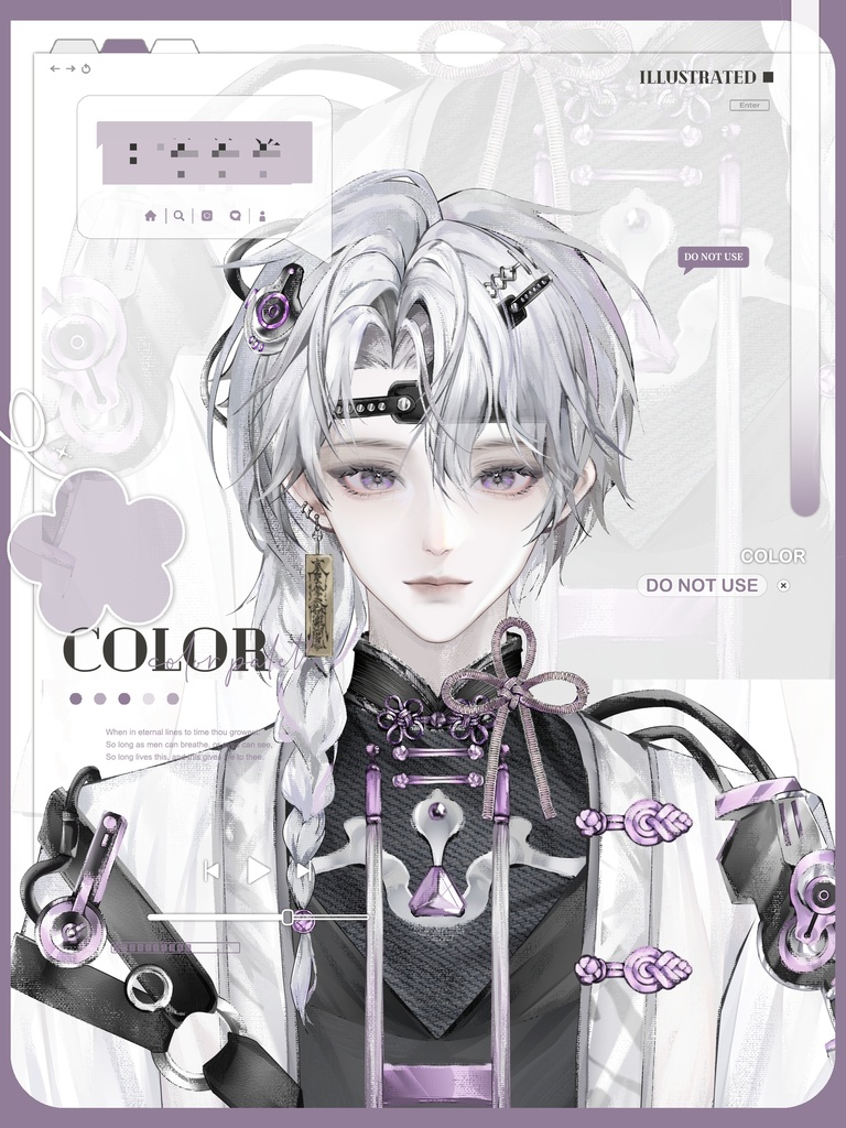 【汎用モデル】中華男性アバター Live2Dモデル VTubeStudio対応 / 商用利用可 Premade Vtuber Avatar Anime Boy Model Cyber Oriental Style