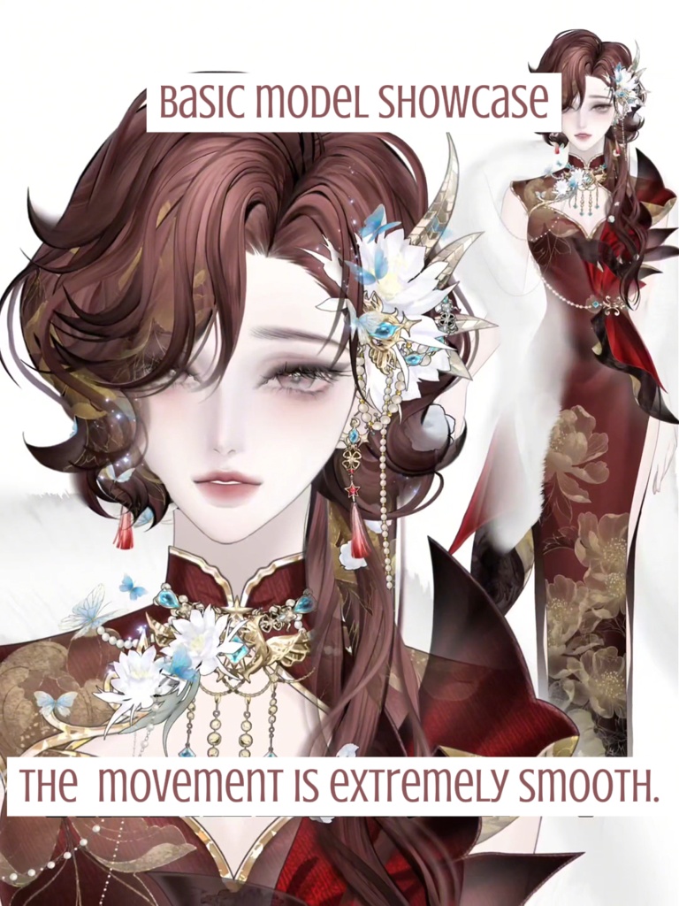 【汎用モデル】中華女性アバター チーパオ Live2Dモデル VTubeStudio対応 / 商用利用可 Premade Vtuber Avatar Female Premade Model | Cheongsam Outfit | Ready to use | Vtube Studio | Live2d Model | Vtuber Design