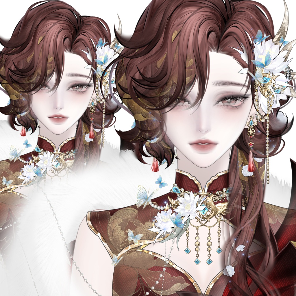 【汎用モデル】中華女性アバター チーパオ  Live2Dモデル VTubeStudio対応 / 商用利用可 Premade Vtuber Avatar Female Premade Model | Cheongsam Outfit | Ready to use | Vtube Studio | Live2d Model | Vtuber Design
