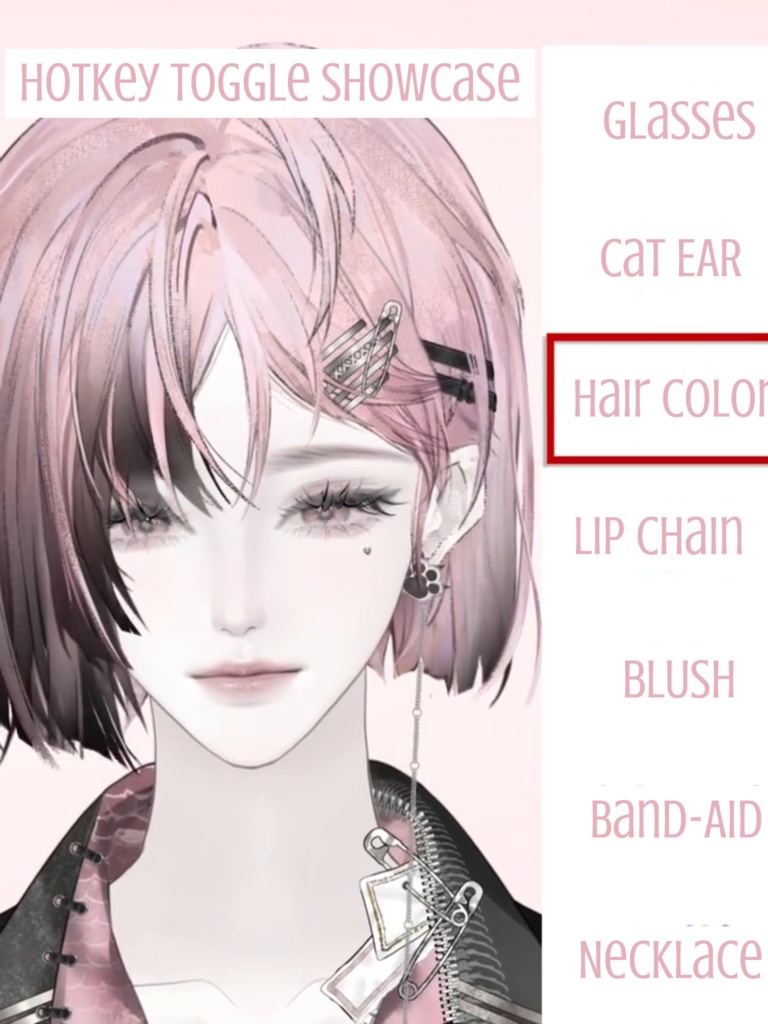 【汎用モデル】クール系女性アバター 運動風 Live2Dモデル VTubeStudio対応 / 商用利用可 Premade Vtuber Avatar Female Premade Model | Pink Hair | Casual Outfit | Ready to use | Vtube Studio | Live2d Model | Vtuber Design