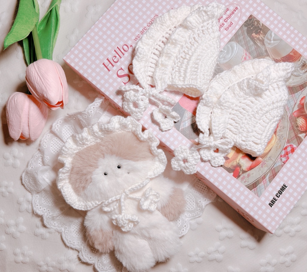 【knit】ボンネット/ぬいぐるみ用