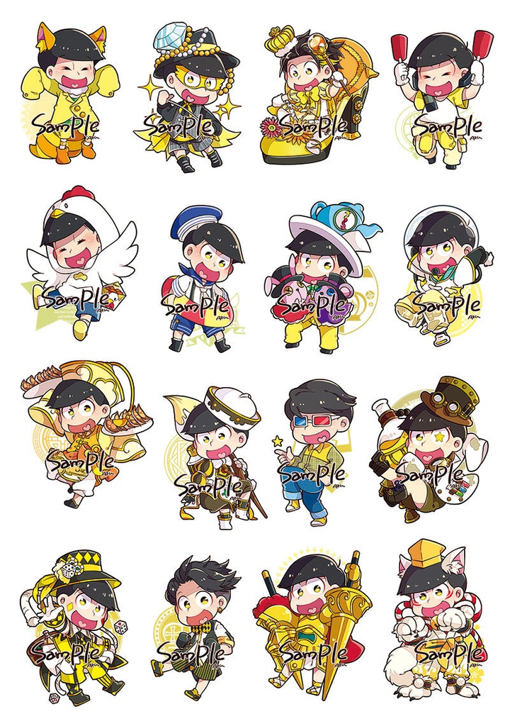 【再版】衣装シール推し松セット(各キャラ16衣装×2)