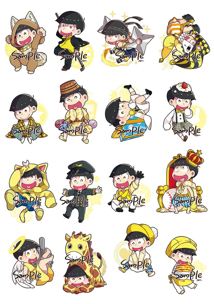 【再版】衣装シール推し松セット(各キャラ16衣装×2)