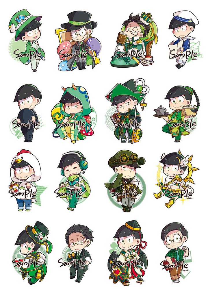 【再版】衣装シール推し松セット(各キャラ16衣装×2)