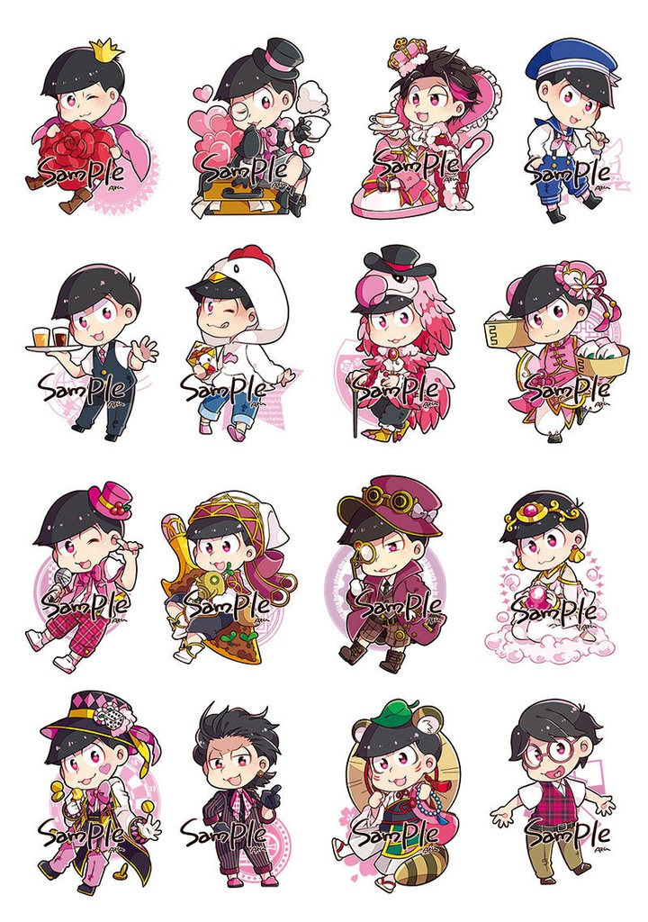 【再版】衣装シール推し松セット(各キャラ16衣装×2)